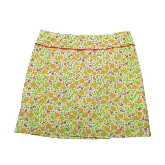 Lilly Pulitzer Mini Skirt Womens 4 Yellow Crazy Cat Short Colorful - Picture 1 of 9
